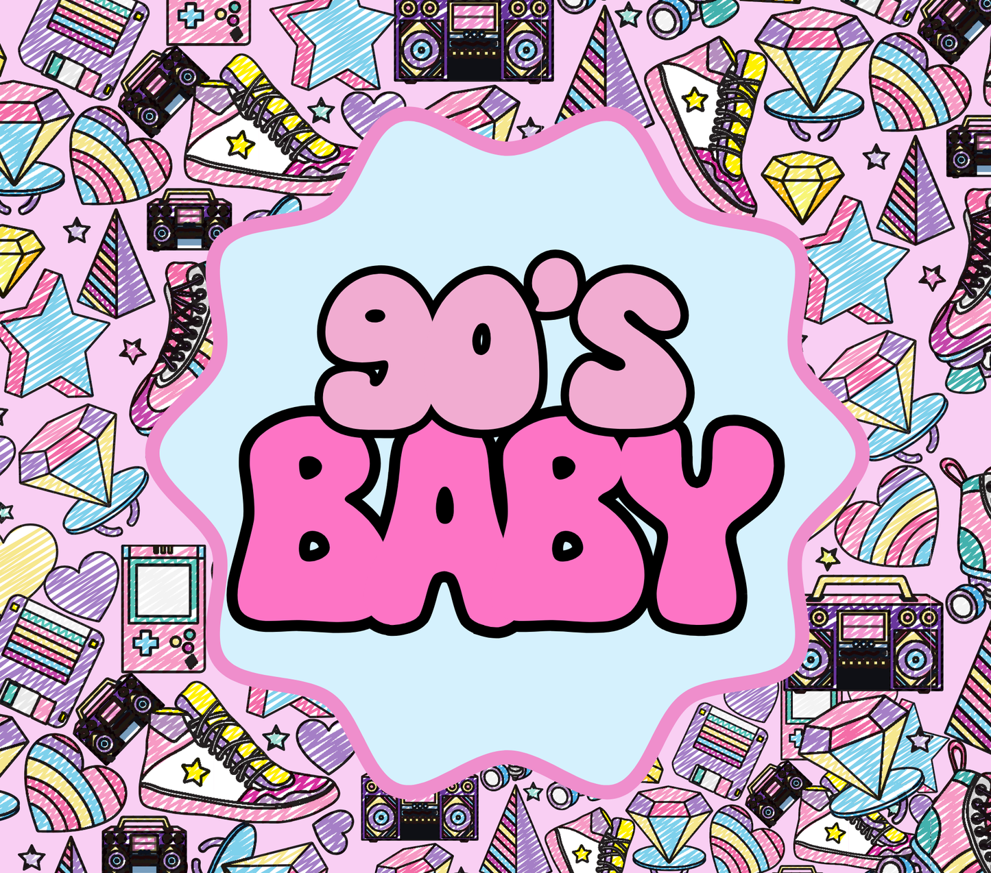 20oz Tumbler Wrap Design - 90s Baby