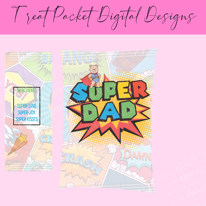 SUPERDAD Treat packet digital design 