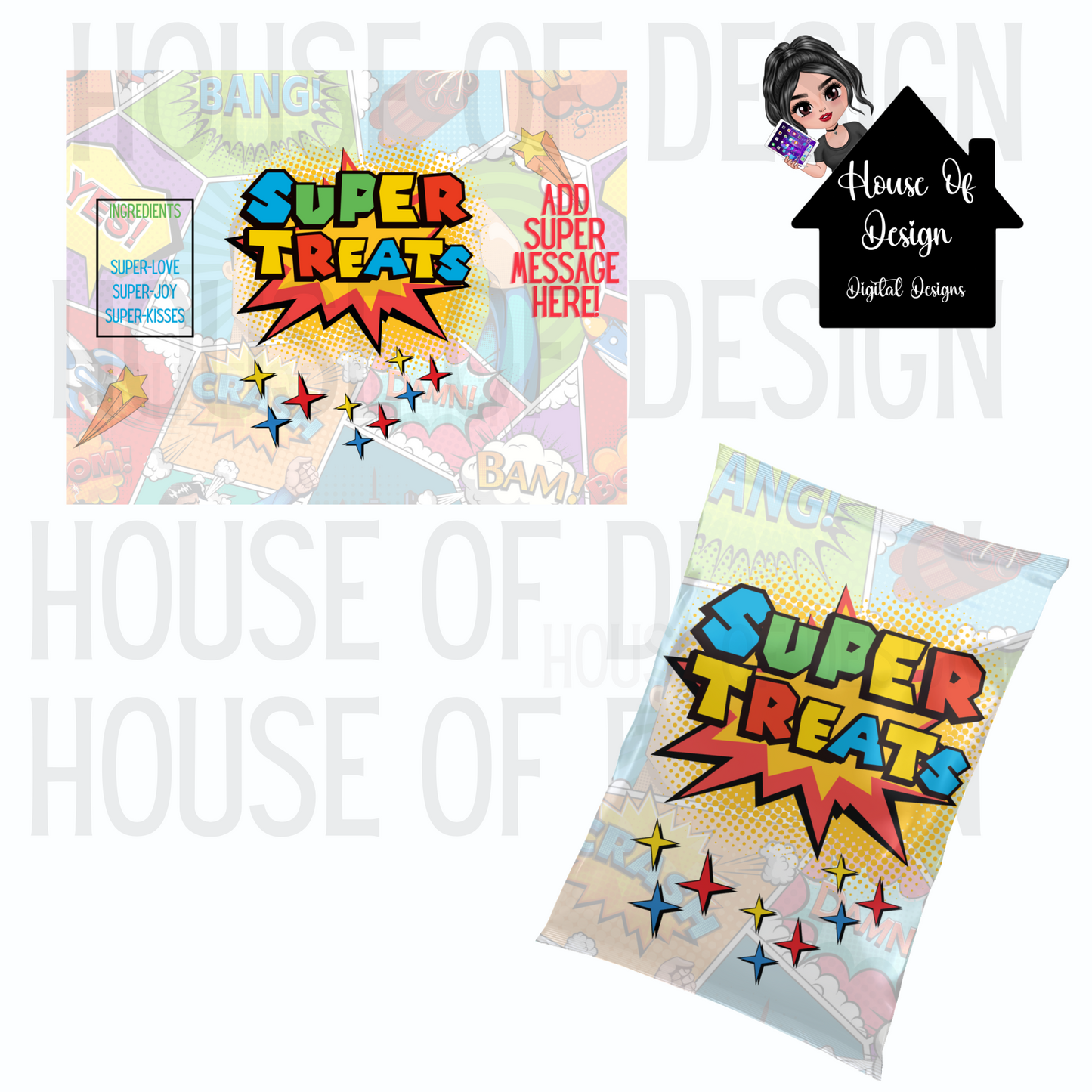 Super Treat packet digital design 