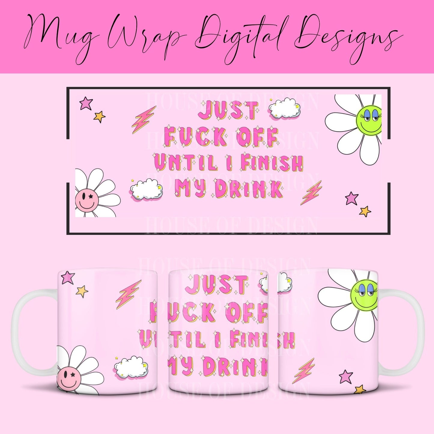 Until I Finish My Drink - Mug Wrap Design 