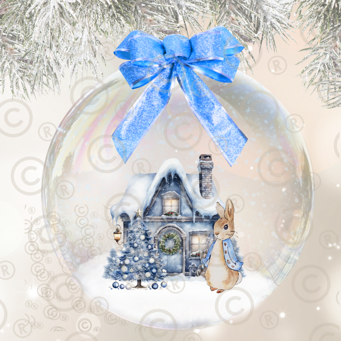 Christmas Bauble Blue Sublimation Design