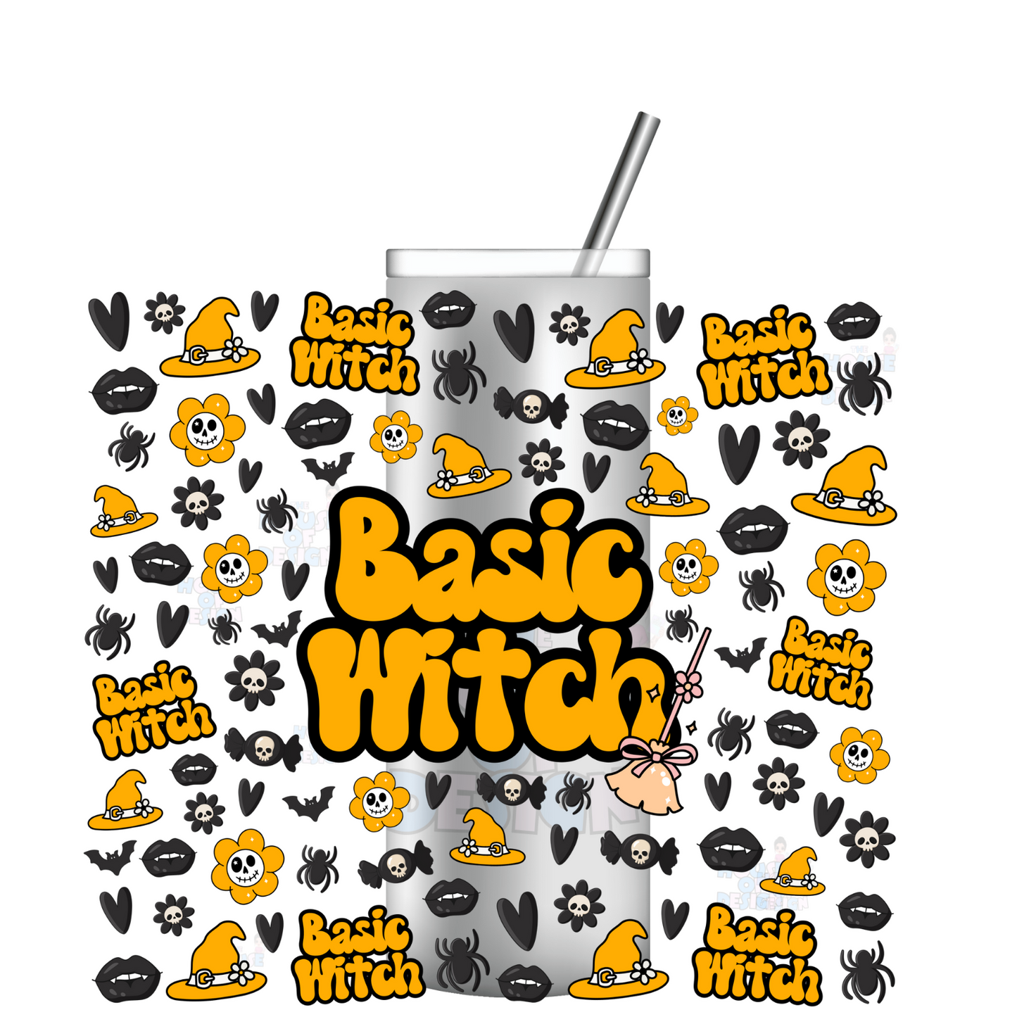 20oz Tumbler Wrap Design - basic witch orange