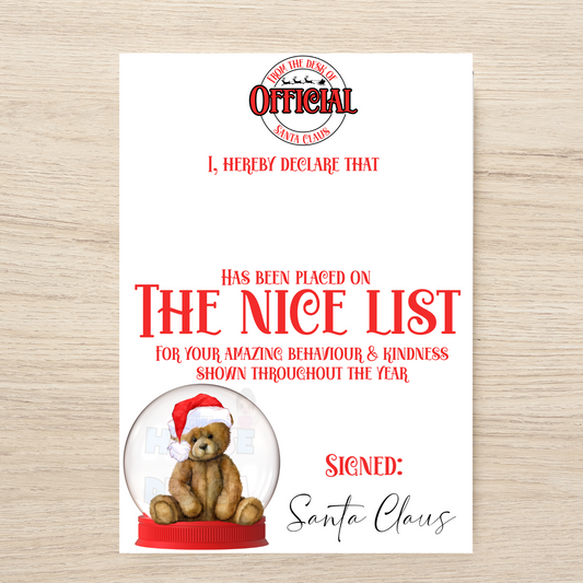 Nice List red - white background