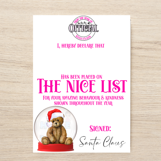 Nice List blue - white background