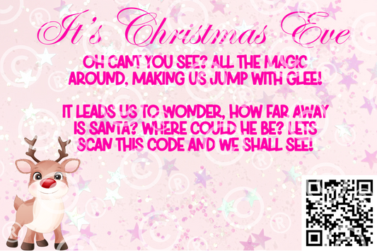 Christmas Santa Tracker Qr Pink Christmas Digital Download