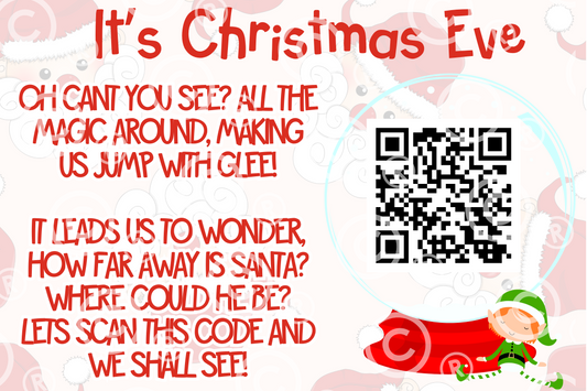 Christmas Santa Tracker Qr snow globe Digital Download